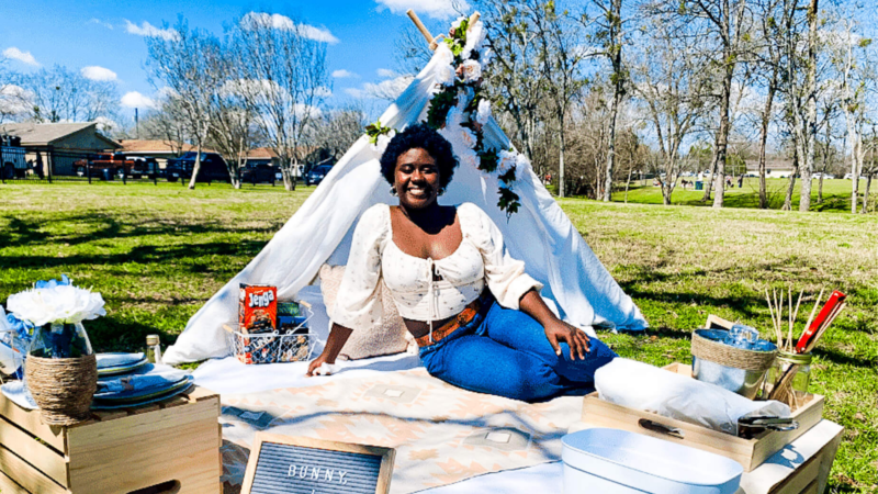 black woman on a picnic